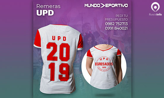 Remeras UPD con BuscoInfo Paraguay Beneficios en Vestimenta en